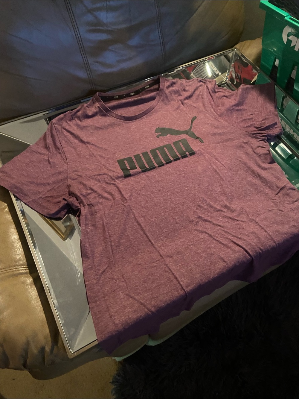 Puma Men's Heather Purple Tee with Black Logo
